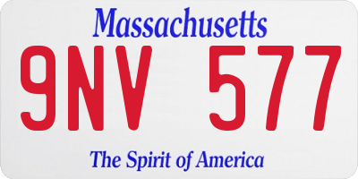 MA license plate 9NV577