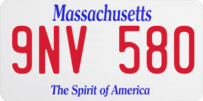 MA license plate 9NV580