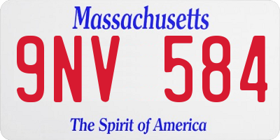 MA license plate 9NV584