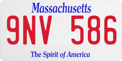 MA license plate 9NV586