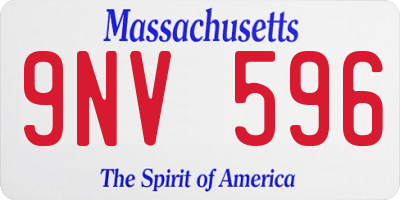 MA license plate 9NV596