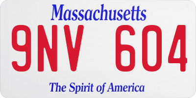 MA license plate 9NV604