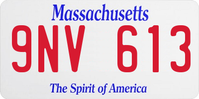 MA license plate 9NV613