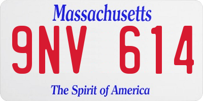 MA license plate 9NV614