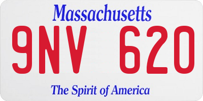 MA license plate 9NV620