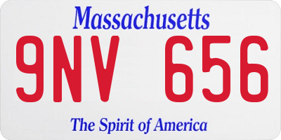 MA license plate 9NV656
