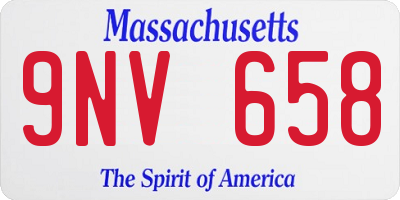 MA license plate 9NV658