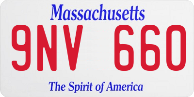 MA license plate 9NV660