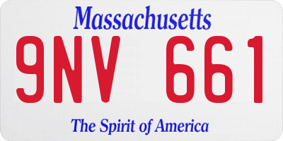 MA license plate 9NV661