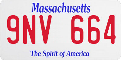 MA license plate 9NV664