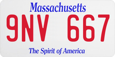 MA license plate 9NV667