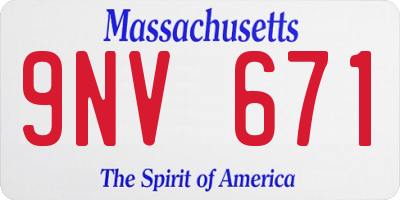 MA license plate 9NV671