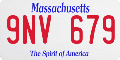 MA license plate 9NV679