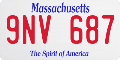 MA license plate 9NV687