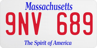 MA license plate 9NV689