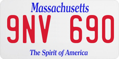 MA license plate 9NV690