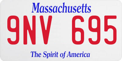 MA license plate 9NV695