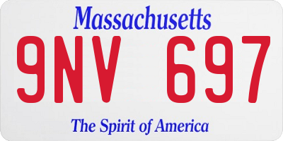 MA license plate 9NV697