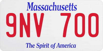 MA license plate 9NV700