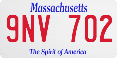 MA license plate 9NV702
