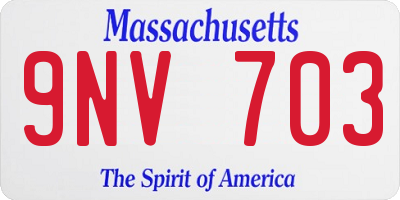 MA license plate 9NV703