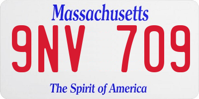 MA license plate 9NV709