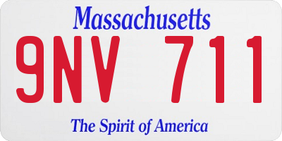MA license plate 9NV711