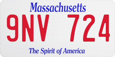 MA license plate 9NV724