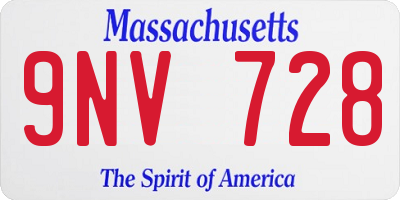 MA license plate 9NV728