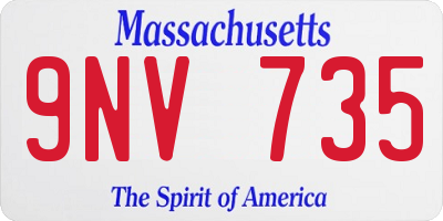 MA license plate 9NV735
