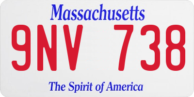 MA license plate 9NV738