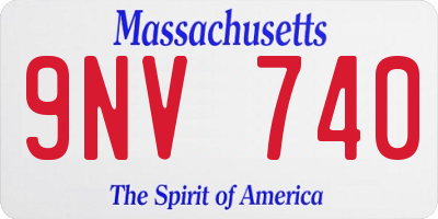 MA license plate 9NV740