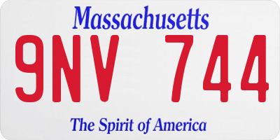 MA license plate 9NV744
