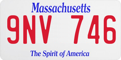 MA license plate 9NV746