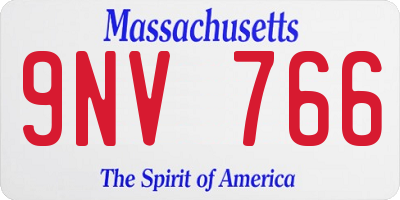 MA license plate 9NV766