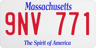 MA license plate 9NV771