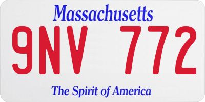 MA license plate 9NV772