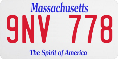 MA license plate 9NV778