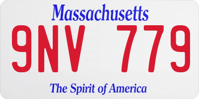 MA license plate 9NV779
