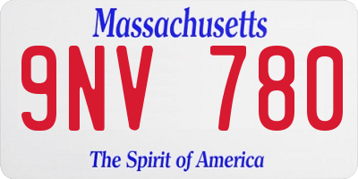 MA license plate 9NV780