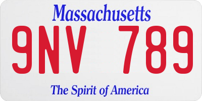 MA license plate 9NV789