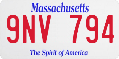 MA license plate 9NV794