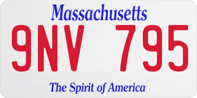 MA license plate 9NV795