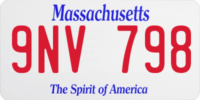 MA license plate 9NV798