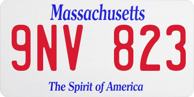 MA license plate 9NV823