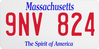 MA license plate 9NV824