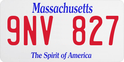 MA license plate 9NV827