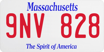 MA license plate 9NV828