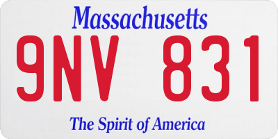 MA license plate 9NV831