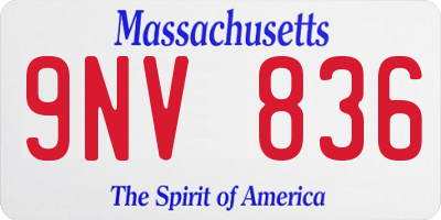 MA license plate 9NV836